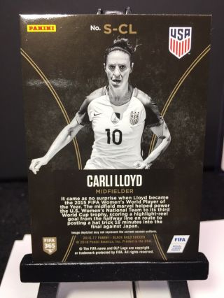 2016 - 17 Black Gold Soccer CARLI LLOYD Black Gold Silver Stars USA WOMEN 3