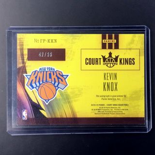 18 - 19 Court Kings KEVIN KNOX Fresh Paint Rookie Auto 42/99 2