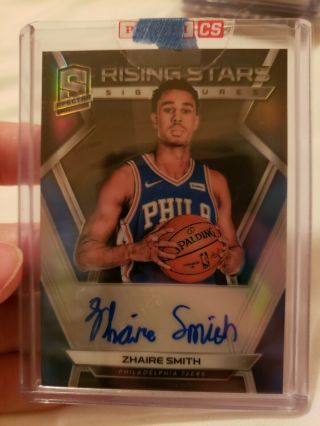 2018 - 19 Spectra Rising Stars Auto Autograph Zhaire Smith Philadelphia 76ers /75