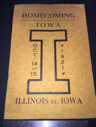 Hawkeyes 1921 Iowa Homecoming Football V Ill Fighting Illini: Will Sell