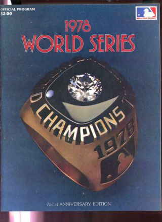 1978 World Series Program Los Angeles Dodgers York Yankees Baseball Game Vs.