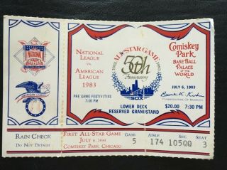 1983 All Star Game 50th Anniversary Of 1st All Star Game Ticket Stub Coca Cola