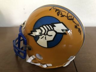 Oakland Invaders Usfl Signed Autographed Mini Helmet - Morris Bradshaw