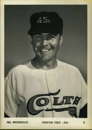 1960s Press Photo Team/league Issued Hal Woodeshick Of The Houston Colt.  45s
