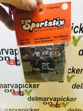 1976 Football Pack Sportstix 5 Vintage Stickers Metcalf Bartkowski NFL 2
