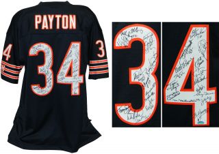 1985 Chicago Bears Team Signed Walter Payton 34 M&n Jersey (31 Autos) - Schwartz