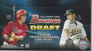 2016 Bowman Draft Picks And Prospect Baseball Jumbo Hobby 8 Box Fact Case