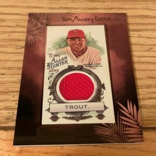 2019 Mike Trout Topps Allen & Ginter Framed Mini Game Relic