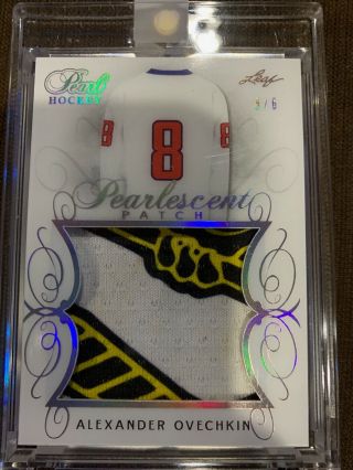 2017 - 18 Leaf Pearl Hockey Alexander Ovechkin Pearlescent 6/6 Capitals - Russia