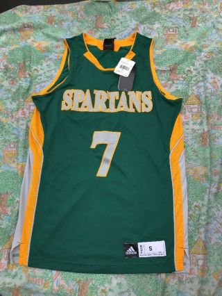 Adidas Michigan State Spartans Green Sewn Basketball Jersey,  Retail Tags Men’s S