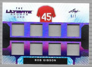 Bob Gibson 2019 Leaf Ultimate Sports Game 8 Piece Jersey Relics Purple 6/7