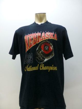 Vtg Nebraska Huskers Football 1994 National Champions Ring T Shirt Mens Xl 2xl