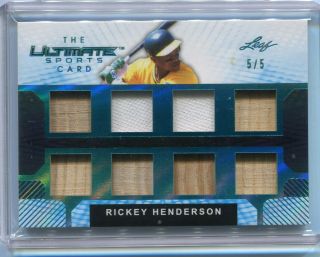 2019 Leaf Ultimate Sports Rickey Henderson 8 Piece Game Bat Jersey Ed 5/5
