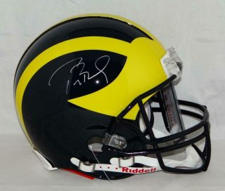 Tom Brady Signed Michigan Wolverines F/s Authentic Helmet - Tristar Auth Silver