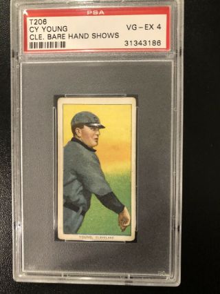 T206 Cy Young Bare Hand Showing