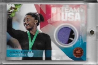 Rare 2016 Topps Olympic Simone Biles 4 Color Bronze Relic Gymnastics Card 09/75