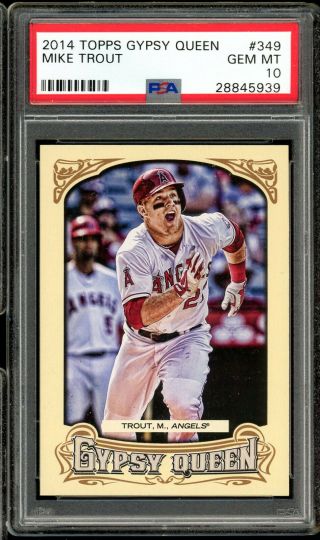 2014 Topps Gypsy Queen Mike Trout Psa 10 349 Sp Centered Pop 10 Running