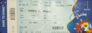 Ticket Names Fifa Womens World Cup 2019 France V Brazil Brasil Match 40
