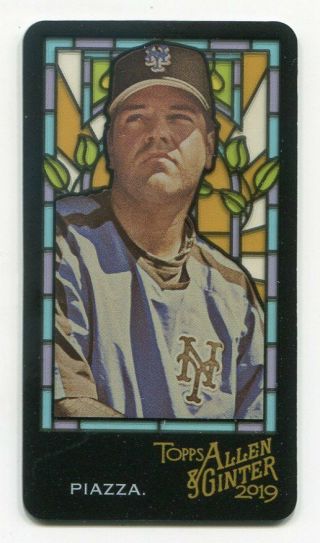 2019 Allen & Ginter Stained Glass Mini Mike Piazza York Mets