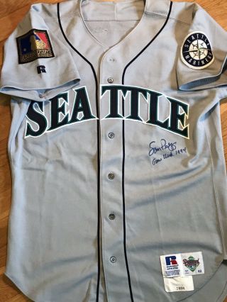 1994 Sam Perlozzo Seattle Mariners Game - Jersey Auto 125th Anniversary Patch