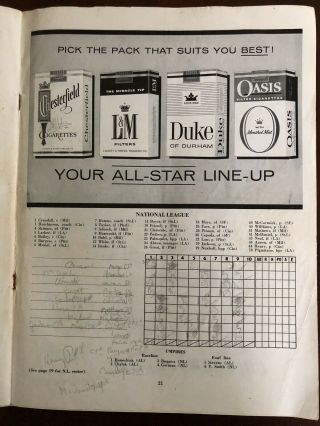1960 MLB All Star Game Official Program at Yankee Stadium 8