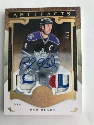 Rob Blake 15/16 Ud Artifacts Gold Pants Relic Auto 2/3