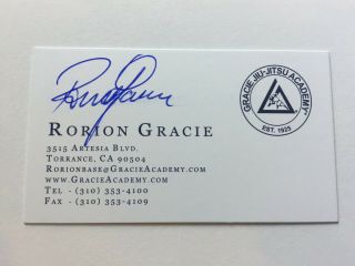 Rorion Gracie Autograph Ufc Co - Founder Jiu - Jitsu Grand Master Business Card