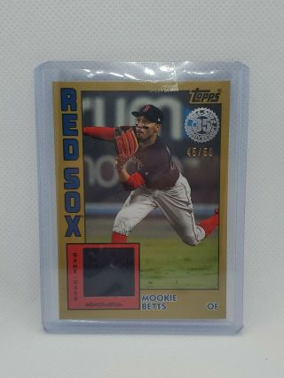 2019 Mookie Betts Topps Series 2 Game Memorabilia Patch Gold 45/50 Red Sox