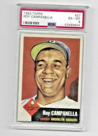 1953 Topps 27 Roy Campanella Psa 6 Ex - Mt Centered Priced To Sell