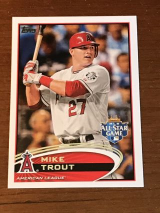Mike Trout Rookie Year 2012 Topps Update All Star Game Us - 144 Angels Future Hof