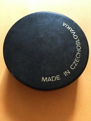 CLEVELAND CRUSADERS VINTAGE MADE IN CZECHOSLOVAKIA HOCKEY PUCK beat up Official 2