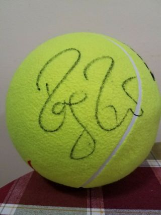 Roger Federer Signed A Us Open Big Tennis Ball Wilson 9 Inches Round
