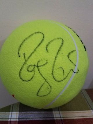 ROGER FEDERER SIGNED A US OPEN BIG TENNIS BALL Wilson 9 INCHES ROUND 4