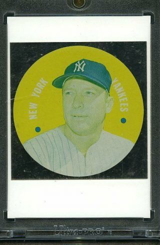 1967 Topps Baseball Discs Test Set Proof.  Mickey Mantle Yankees
