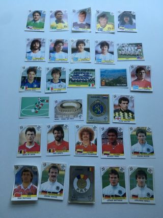 29x Panini World Cup Italia 90 Stickers carefully recovered from an album 2