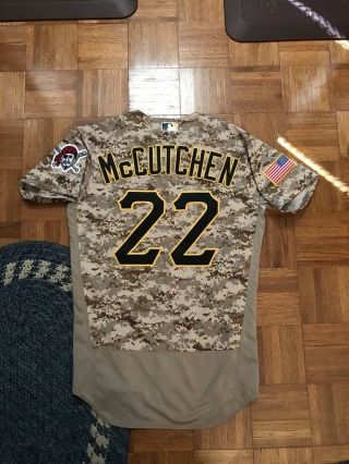2017 Pirates Giants Andrew Mccutchen Game Worn Camo Jersey W/mlb Hologram