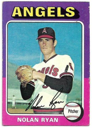 Nolan Ryan 1975 Topps Card 500 - Ex No Creases Or Stains - See Scans