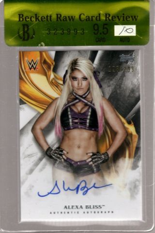 Alexa Bliss 2019 Topps Undisputed Wrestling On - Card Auto 126/199 Bgs 9.  5 10 Wwe