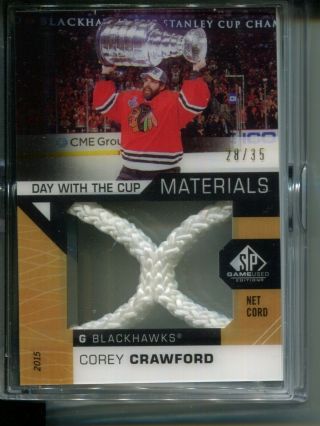 Corey Crawford 2018 - 19 Sp Game Day With The Cup Materials Net Cord 28/35