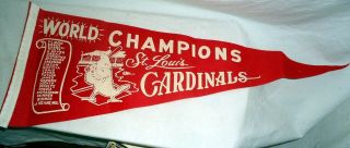 2 Full Size St Louis Baseball Cardinals Pennants 1964 World Champion & 1 Other