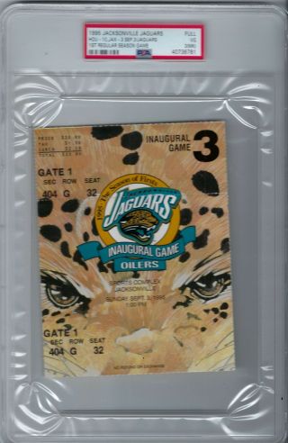 1995 Jacksonville Jaguars Full Ticket,  1st Home Game In Team History Psa 3 (mk)