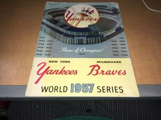 1957 York Yankees Vs.  Milwaukee Braves World Series Program