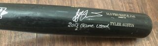 Tyler Austin Game 2013 Uncracked Bat Autograph Signed Yankees Giants