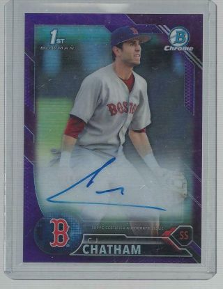 2016 Bowman Chrome C.  J.  Chatham Purple Refractor Auto D 232/250 - Red Sox