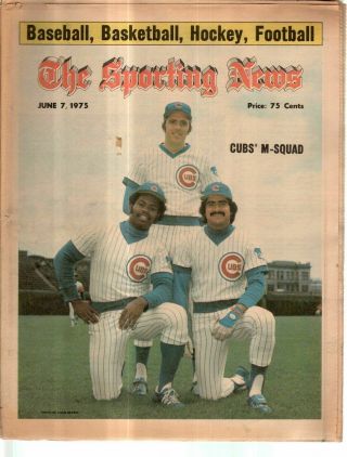 The Sporting News Newspaper June 7,  1975 Cub 