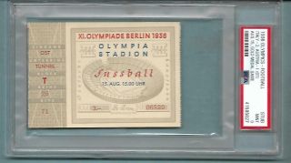 1936 Olympic Ticket Football/soccer Gold Medal Round Psa 9  1 Of 1