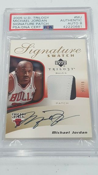 05 - 06 Ud Trilogy Michael Jordan Signature Swatch Patch Psa Bgs Auto 3/10 Gold