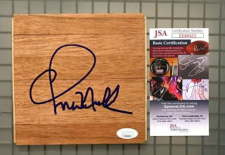 Chris Mullin Signed Hardwood Floorboard Floor Piece Autographed Jsa Hof