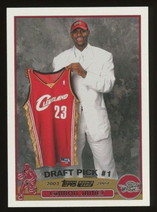 2003 - 04 Topps 221 Lebron James Rookie Card Cleveland Cavaliers Hof