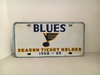 St.  Louis Blues 1968 - 1969 Season Ticket Holder License Plate